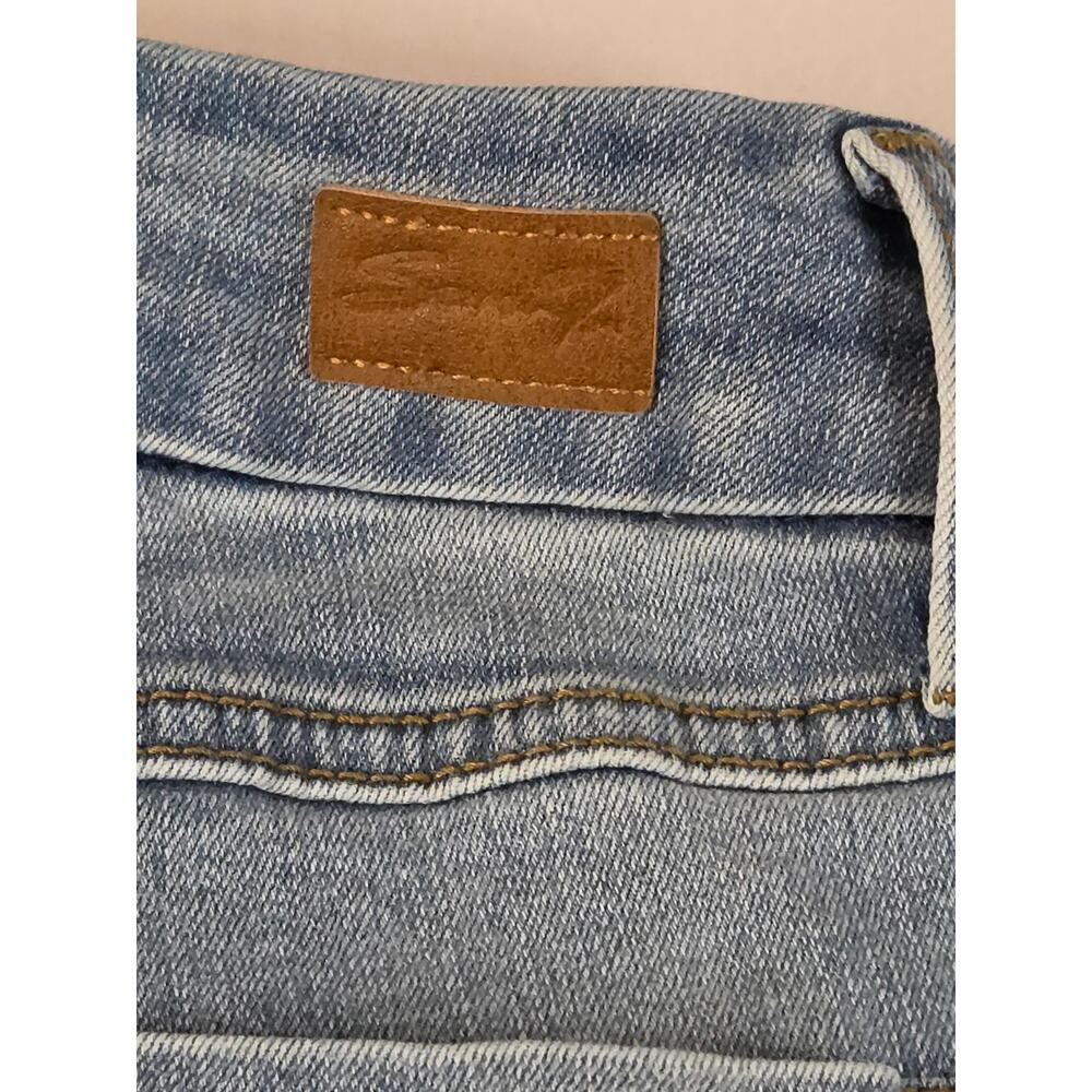 Seven7 Tummyless High Rise Slim Boot Jeans Women's 14 Light Wash Distressed - Picture 3 of 9